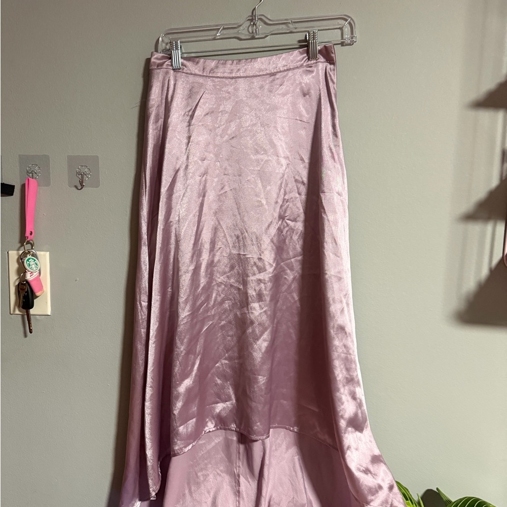 Forever 21 Mauve Satin High-Low Skirt